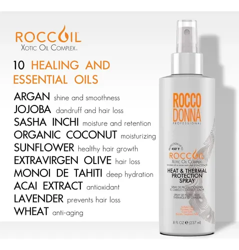 Spray Protector Térmico Rocco Donna 237 Ml Con Aceite De Arg