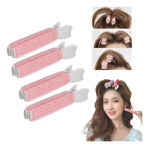 Rulos Para El Cabello Zhhuoc Rosa 4 Pzas  Volumen En Raíz C