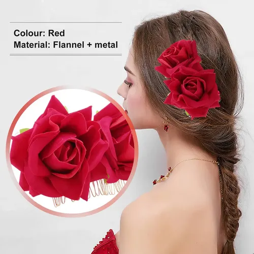 Pinza Para El Pelo Con Forma De Flor De Rosa, Broche De Bail