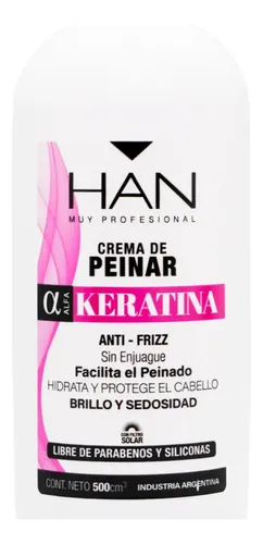 Han Crema Peinar Alfa Keratina Antifrizz 500g 500ml
