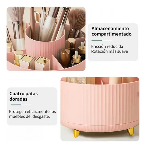 Organizador Giratorio 360° Para Maquillaje De Escritorio