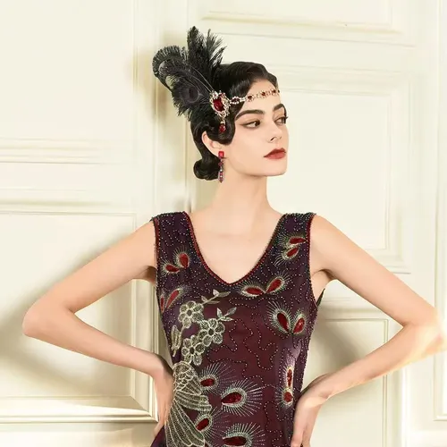 Set De Accesorios Para Disfraz De Gatsby Con Plumas De Pavo