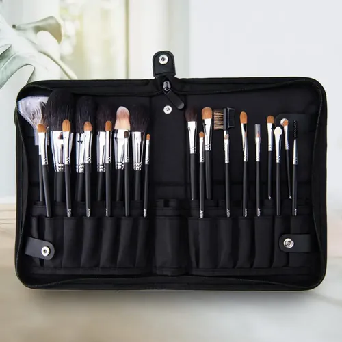 F` Professional Makeup Brush Organizer Bag, .