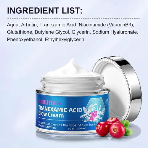 Crema Arbutina Tranexámico 8% 5% Manchas Piel 1.76 Oz
