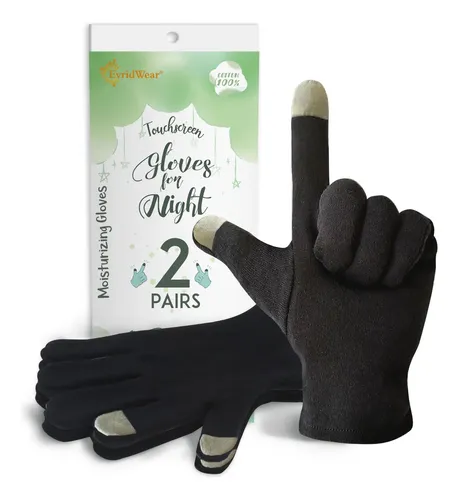 Guantes Hidratantes Algodón Negro Medianos Para Manos Secas