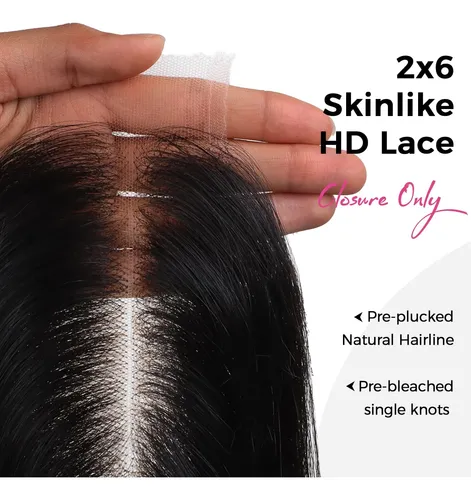 Extensión De Cabello Lacio Natural 20 Negro Con Encaje Hd