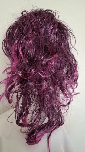 Peluca Rizada Violeta Y Negra Vampira/ Vampirina
