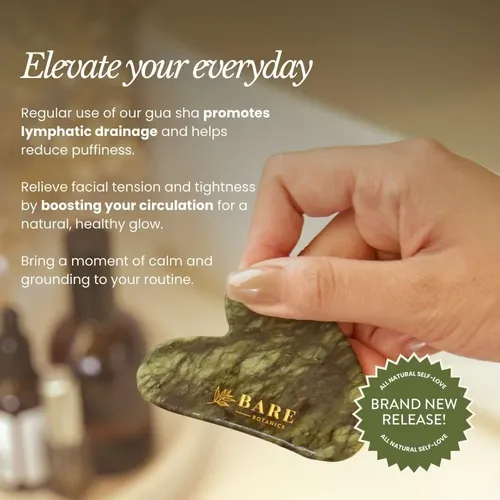 Jade Gua Sha Verde Para Rostro Anti Hinchazón Y Drenaje