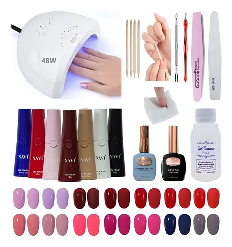 Kit Inicial X14u Cabina Led Uv 48w Uñas Gel Semipermanentes