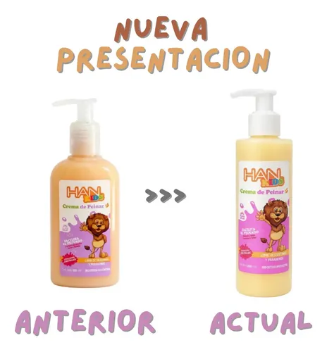 Crema De Peinar Han Kids Libre De Siliconas X 200 Ml