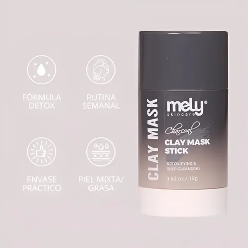 Mascarilla Stick Arcilla Extracto Carbon Detox En Barra