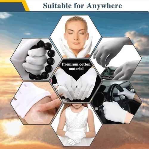 Guantes Algodón Blancos Hidratantes Para Manos Secas