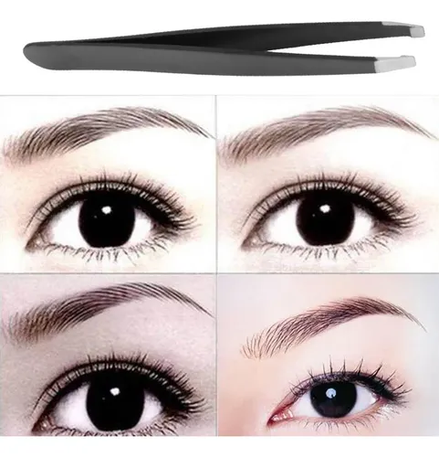 Pinzas Oblicuas Para Cejas (acero Inoxidable), Color Negro
