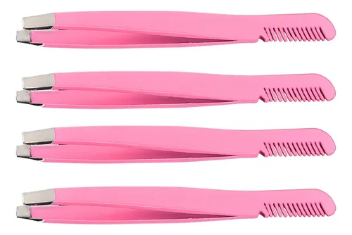 Set De 4 Pinzas Para Cejas Con Cepillo Y Peine Diagonales