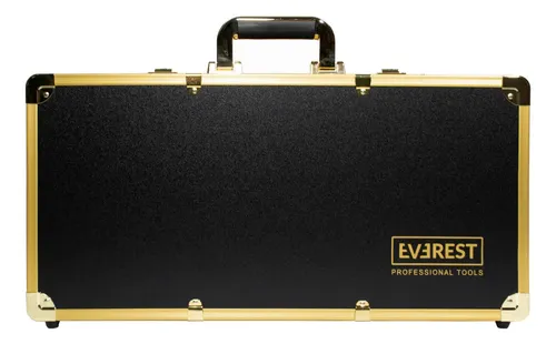 Everest Maletín Organizador Barbería Peluquería Grande Color Negro Y Dorado