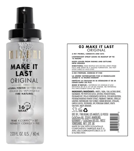 Fijador De Maquillaje Milani Make It Last 60ml