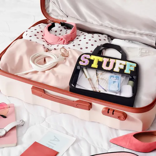 Bolsa De Maquillaje Simboom Clear Letter Black Talla L Imper