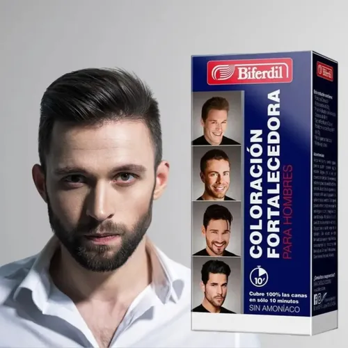 Coloración Tintura Masculina Fortalecedora Biferdil Tono Castaño oscuro
