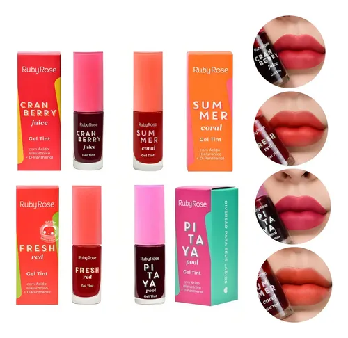 Gel Tint Ruby Rose Tinta Labial Hialuronico D-phantenol Color Summer Coral