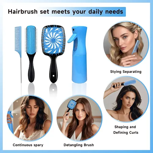 Juego De Cepillos Para El Cabello Flylanyards, 11 Piezas, Az