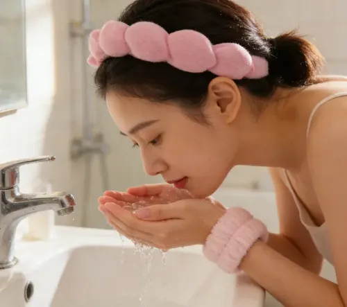 A Set Diadema Y Muñequeras Spa For Maquillaje Y Skincare C