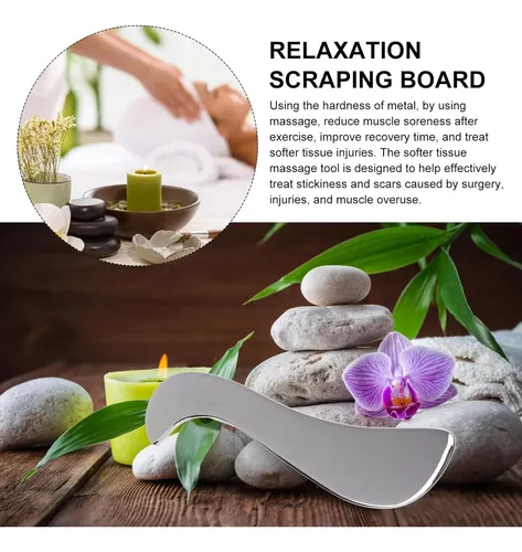 Placa Gua Sha Acero Para Masaje Y Relajación Muscular
