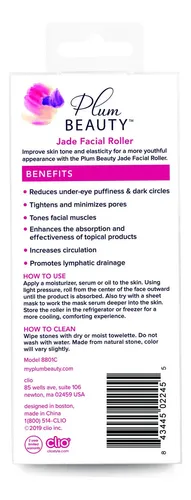 Jade Roller Plum Beauty Mejora El Tono De La Piel Y La Circu