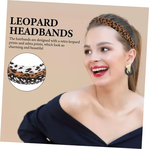 Gy- 3 Diademas Leopardo Cebra Retro Elegantes Mujer Mixed Color*3