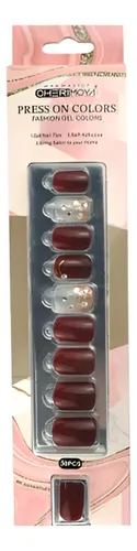 Press On Tips Autoadhesivos Cherimoya Manos Brillantes Pack 30 Uñas