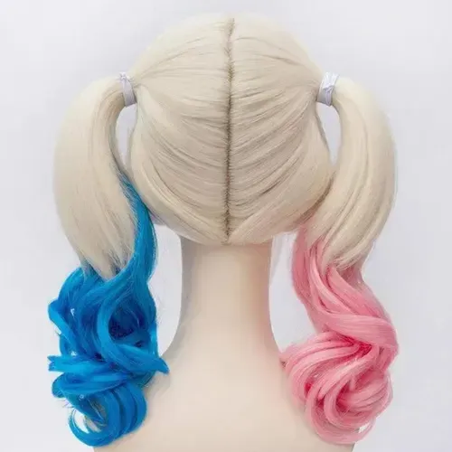 Peluca Harley Quinn Cosplay Disfraz Accesorio Cotillon