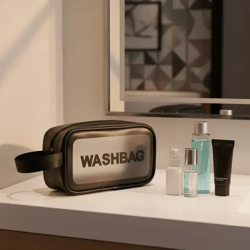 Neceser Viaje Maquillaje Portacosméticos Washbag Negro Mediano 25×8.5xh14.5