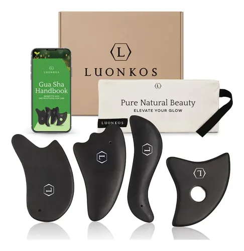 Set De Herramientas De Gua Sha Facial Luonkos De Piedra Bian