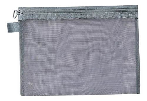 Bolsas De Maquillaje De Malla, Bolsa De Cosméticos Gris M