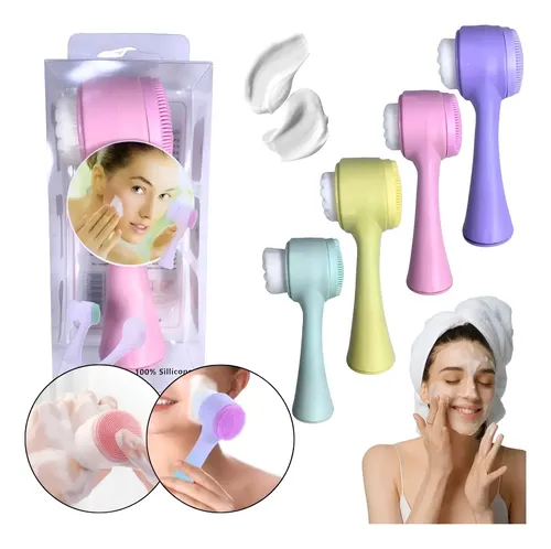 Limpiador Facial Exfoliante Doble Manual Cepillo Color Lisos