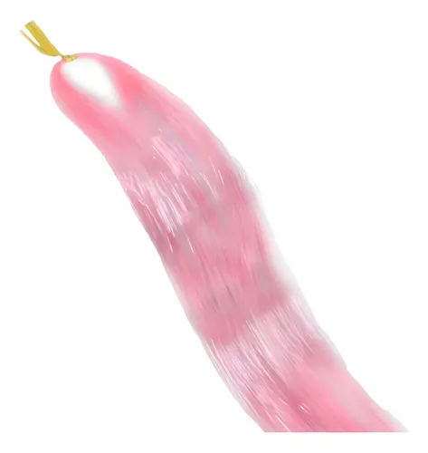 Hilos de Oropel Metálicos para Cabello Rosa Barbie de 100 cm
