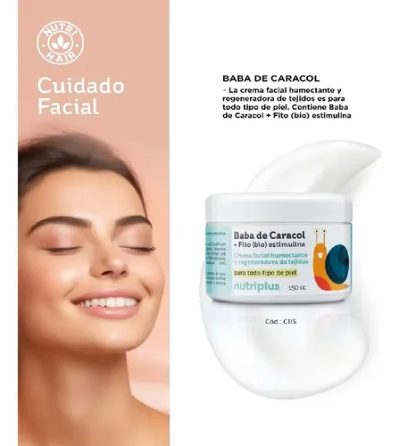 Crema Facial Baba De Caracol Nutriplus Hidrata Regenera