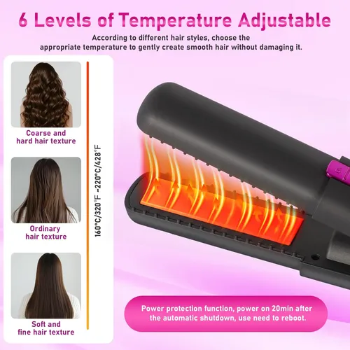 Plancha De Pelo 2 En 1 Portátil Y Recargable Negro