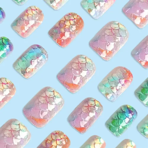 Uñas Press-on Cuadradas 24pcs Linmeizai Design S-26