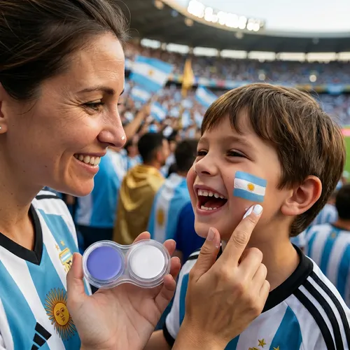 Pintacara Labial Esmalte Argentina Kit X7 Mundial Festejo