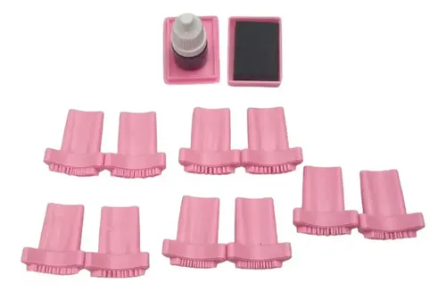 Kit 5 Plantillas Sellos Pestañas Parpado Inferior Tinta Almo