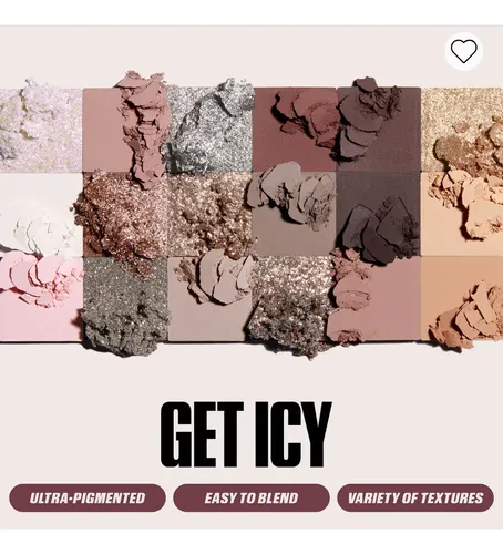 Paleta de Sombras Huda Beauty Icy Nude con 18 Tonos de Acabado Brillante