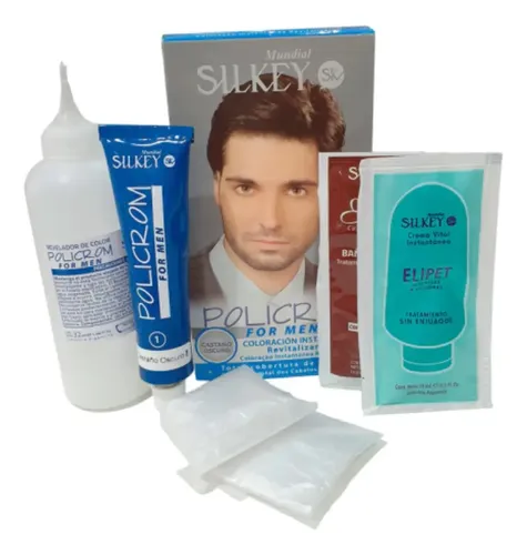 Tintura Silkey Policrom For Men – Coloración Masculina Local Tono Rubio oscuro