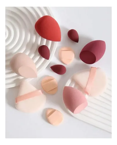 Qi Esponja Maquillaje En Polvo 14 Pcs Beauty Blender Con