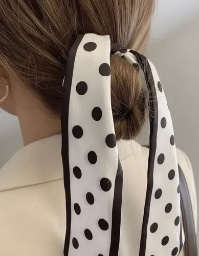 Cinta De Cabello Lazos De Pelo Lunares Blanco Lunares