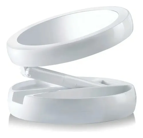 Espejo My Fold Jin con Luz LED Blanco Aumento 10x Plegable USB Pilas