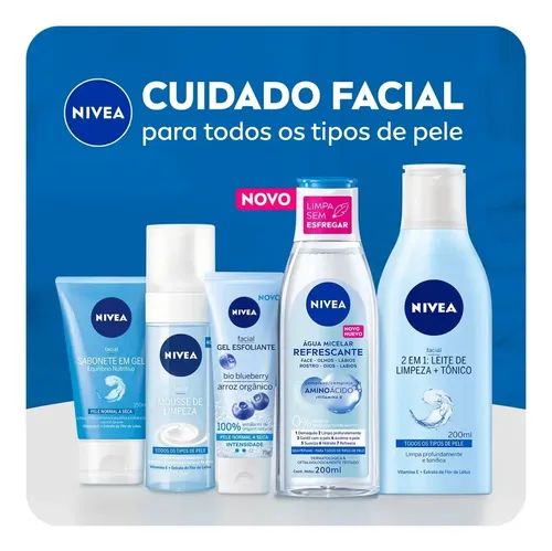 NIVEA Agua Micelar Solución de Limpieza 7 en 1 Refrescante 200ml, Desmaquilla, Limpia Profundamente, Purifica, Hidrata, Cuidado Facial