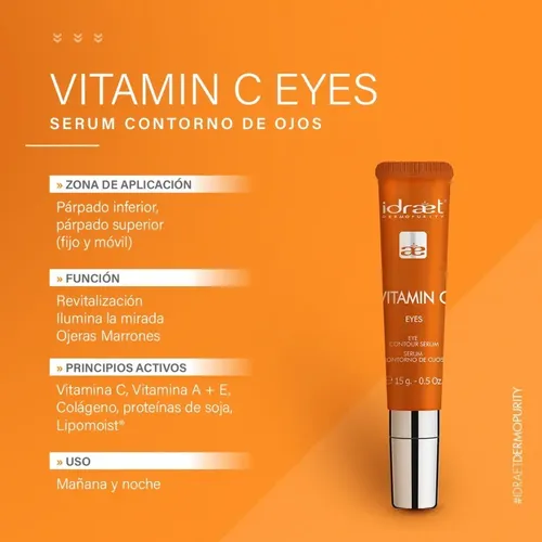 Contorno De Ojos Vitamina C Luminosidad Hidratación Idraet