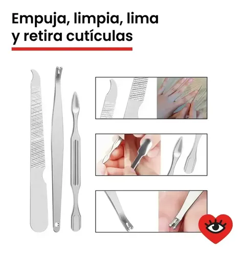 Manicura Pedicura Set 24 Piezas De Acero Inoxidable Estuche Veoquiero