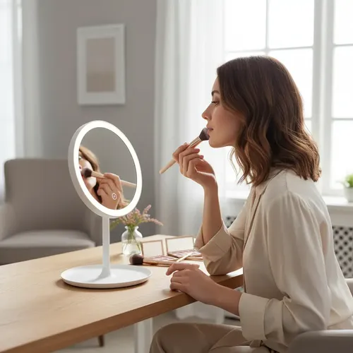 Espejo Maquillaje Luz Led Táctil Funciona C/ Conexión Usb