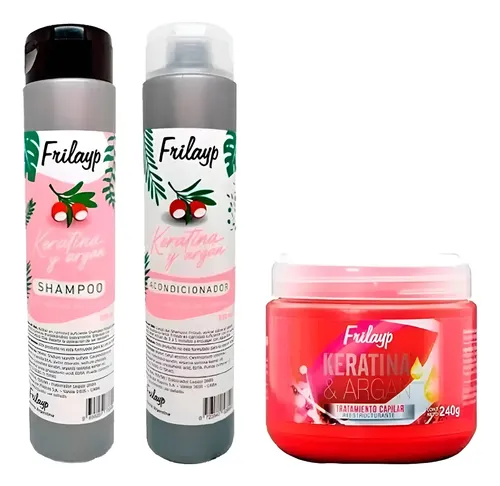 Shampoo+acondicionador+mascara Chico Keratina&argan Frilayp